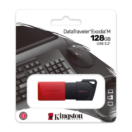 ذاكرة فلاش Kingston 128GB USB3.2 Gen 1 DataTraveler Exodia M USB - ذاكرة فلاش 