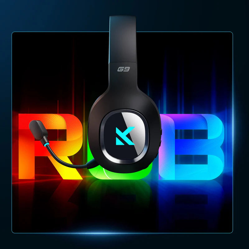 MCHOSE G9 Wired Gaming Headset,12ms Ultra Low Latency, AI Noise-Canceling Microphone, 7.1 Surround Sound, Custom EQ Adjustment, RGB Lighting, White - سماعات قيمنق