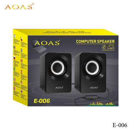 مكبرات صوت USB AOAS E-006 بصوت غني وتصميم مضغوط - مكبر صوت