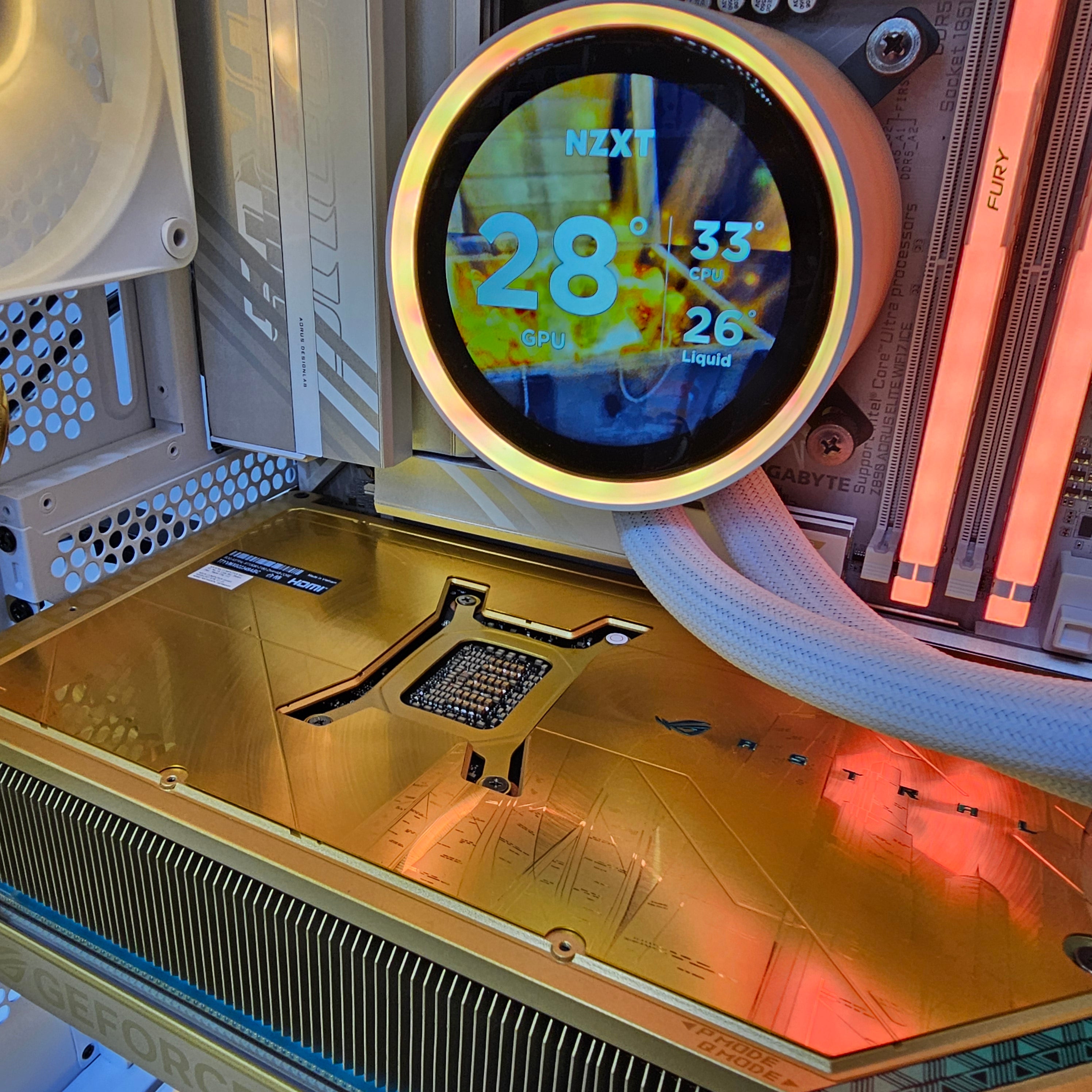 EXTREME GAMING PC 195 -  RTX 5080 ASUS DHAHAB  - Intel Core Ultra 9 285K - RAM : 64GB DDR5 - بي سي قوي مع كرت ذهب