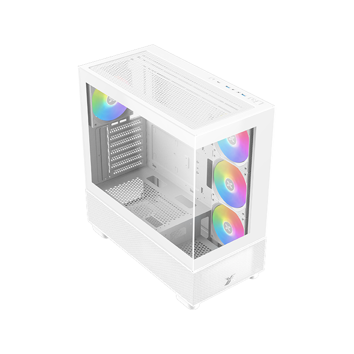 Xigmatek Endorphin Air Arctic V2 ARGB ATX Mid Tower Case - White - كيس أبيض