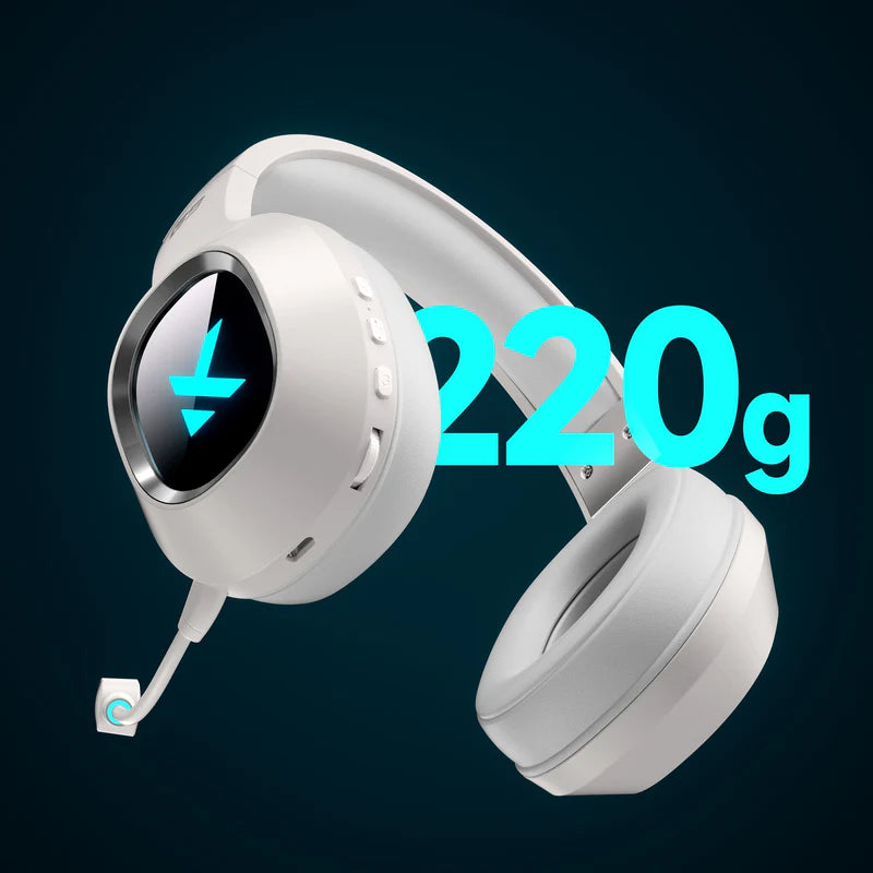 MCHOSE G9 Wired Gaming Headset,12ms Ultra Low Latency, AI Noise-Canceling Microphone, 7.1 Surround Sound, Custom EQ Adjustment, RGB Lighting, White - سماعات قيمنق