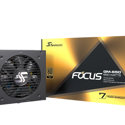 Seasonic Focus GM-650, 650W, Semi-Modular, Fits All ATX Systems, Fan Control in Silent and Cooling Mode, Perfect Power Supply for Gaming and Various Application - مزود طاقه