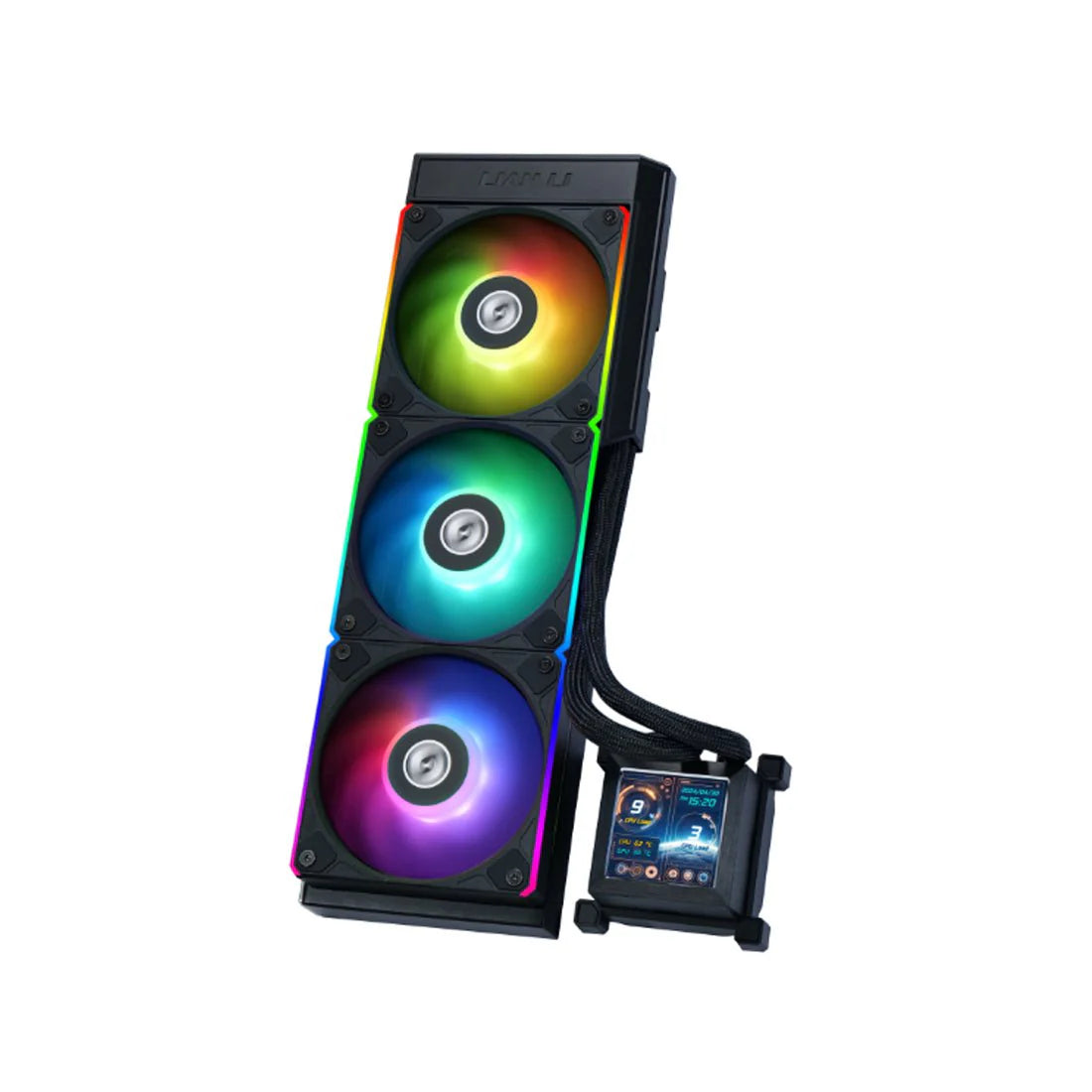 Lian Li HydroShift LCD 360mm RGB Fan Less Liquid Cooler - Black - مبرد مع شاشه Lian Li HydroShift LCD 360mm RGB Fan Less Liquid Cooler - Black - مبرد مع شاشه