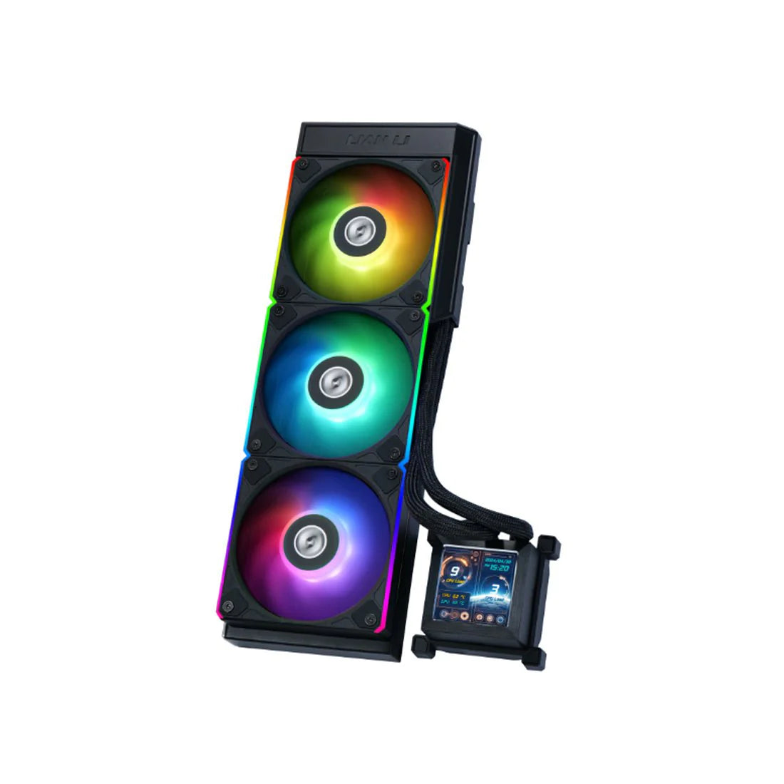 Lian Li HydroShift LCD 360mm RGB Liquid Cooler - Black - مبرد مع شاشه Lian Li HydroShift LCD 360mm RGB Liquid Cooler - Black - مبرد مع شاشه