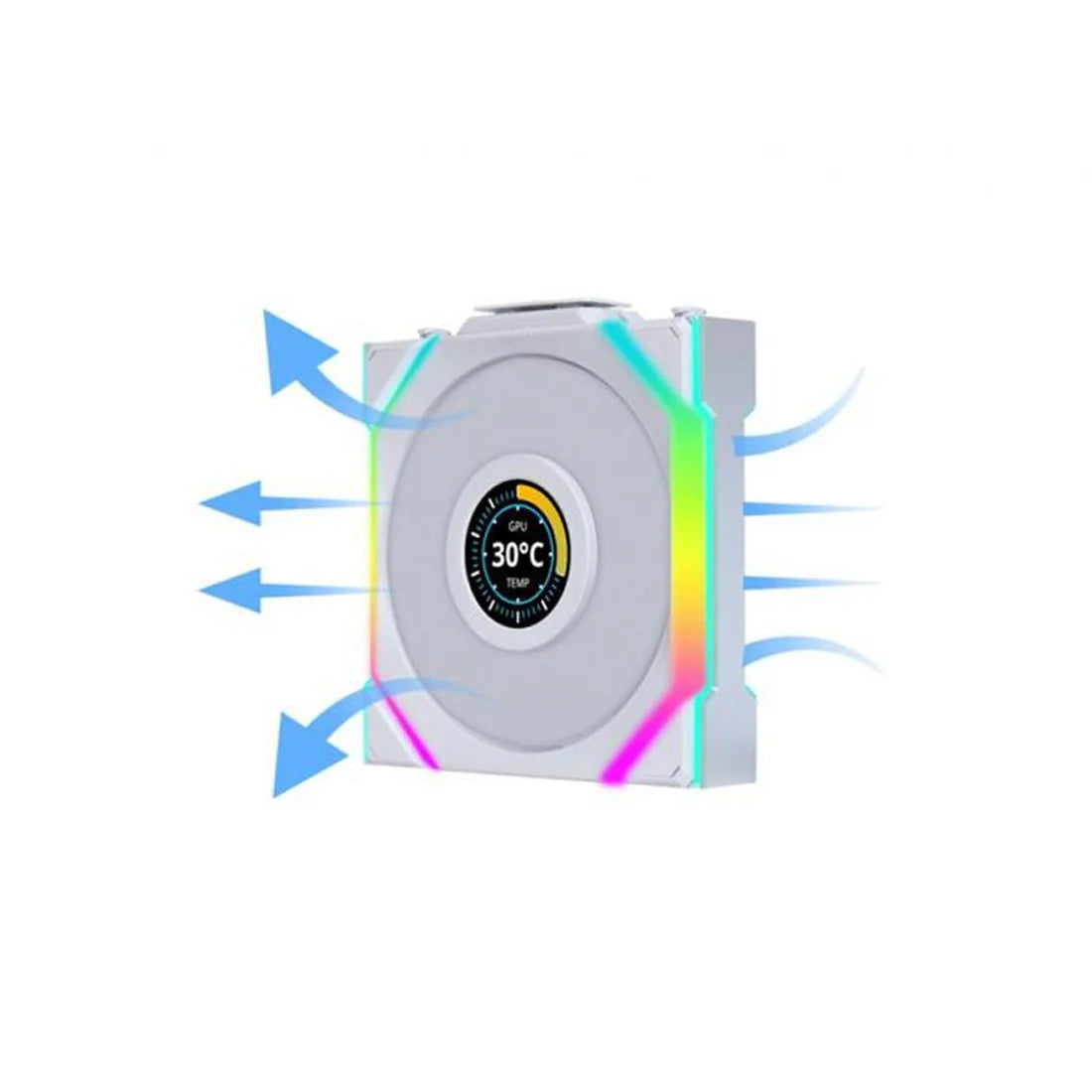 Lian Li Uni Fan Reverse SL120 LCD Single Fan - White - مروحة تبريد