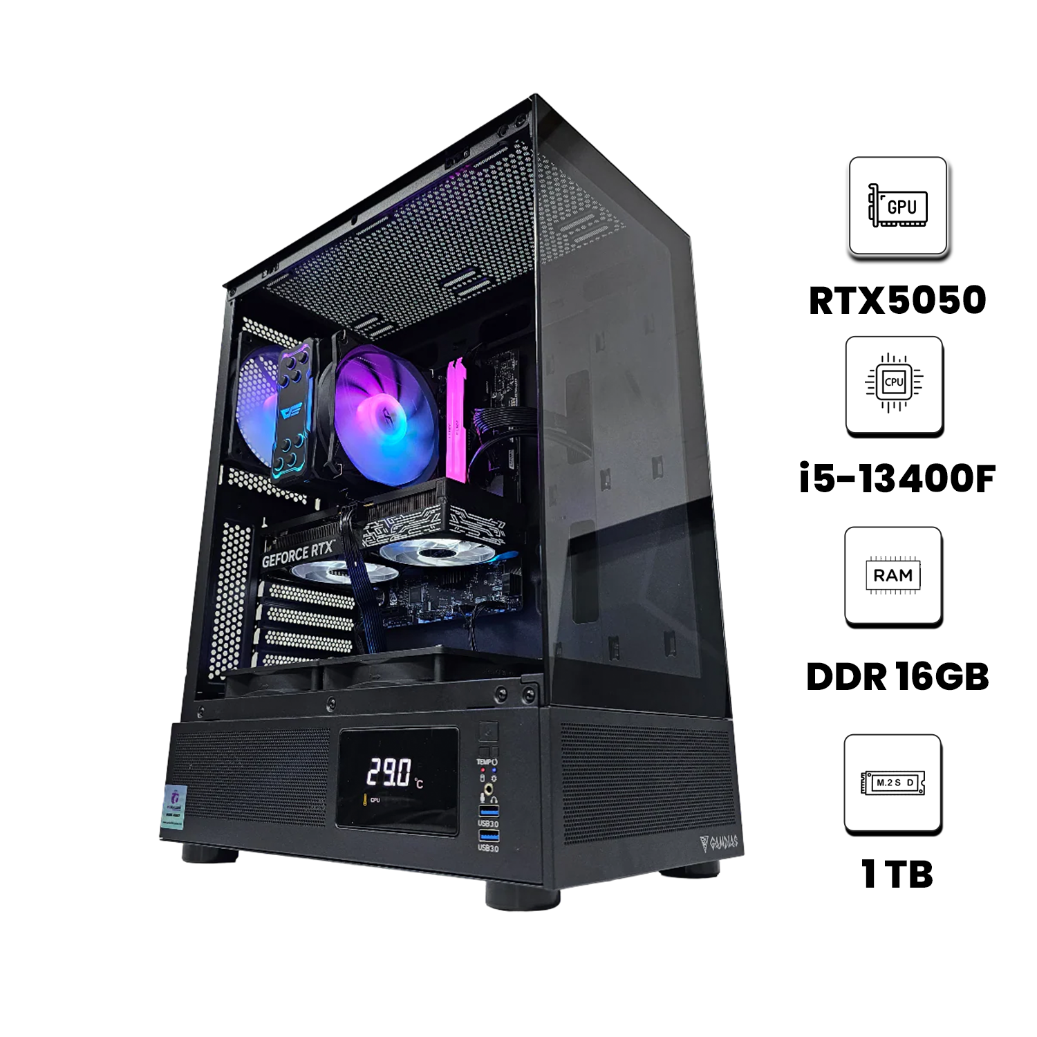 MID GAMING PC BLACK 2 - RTX 5050 CLICK OC 8GB - i5-13400F - بي سي ألعاب متوسط