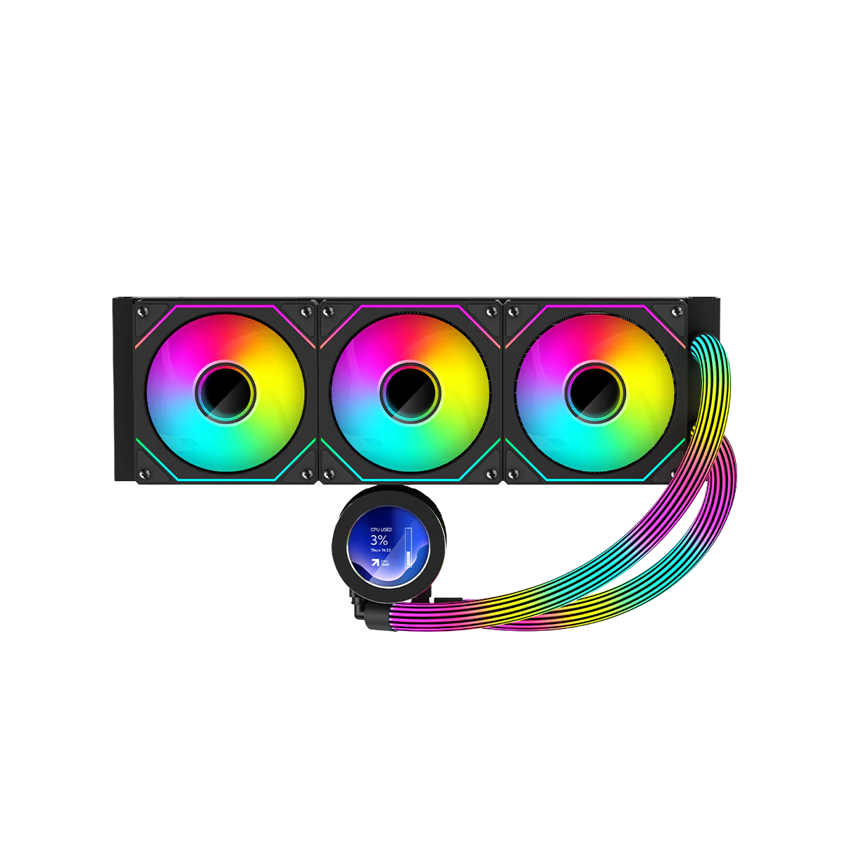 GAMEON KRAKEN N360 LCD Display Liquid CPU Cooler 360mm With ARGB Tube  Black - مبرد مائي مع شاشه