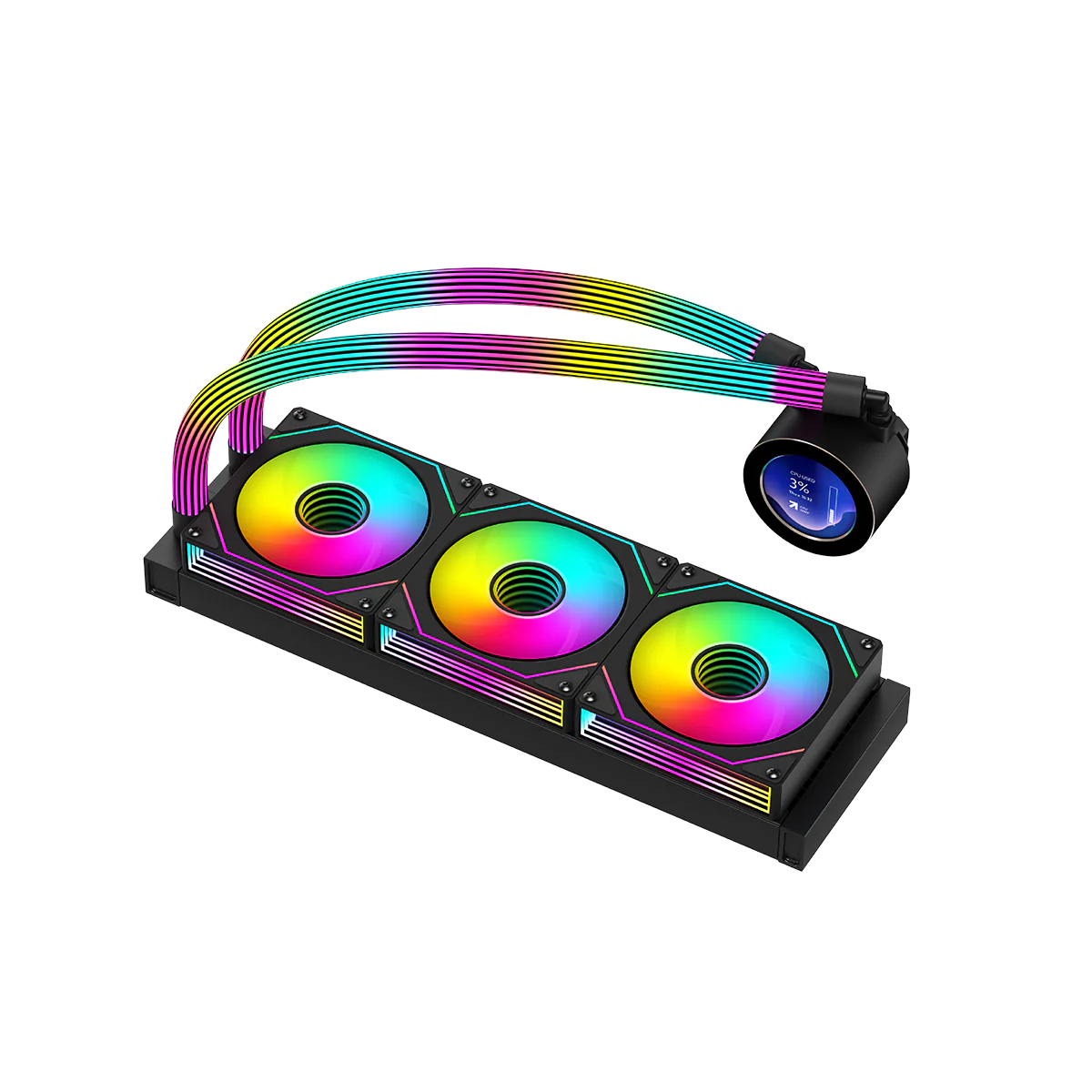 GAMEON KRAKEN N360 LCD Display Liquid CPU Cooler 360mm With ARGB Tube  Black - مبرد مائي مع شاشه