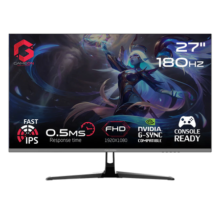 GAMEON GOPS27180IPS 27" FHD, 180Hz, 0.5ms Fast IPS Gaming Monitor (Support PS5) - شاشه العاب