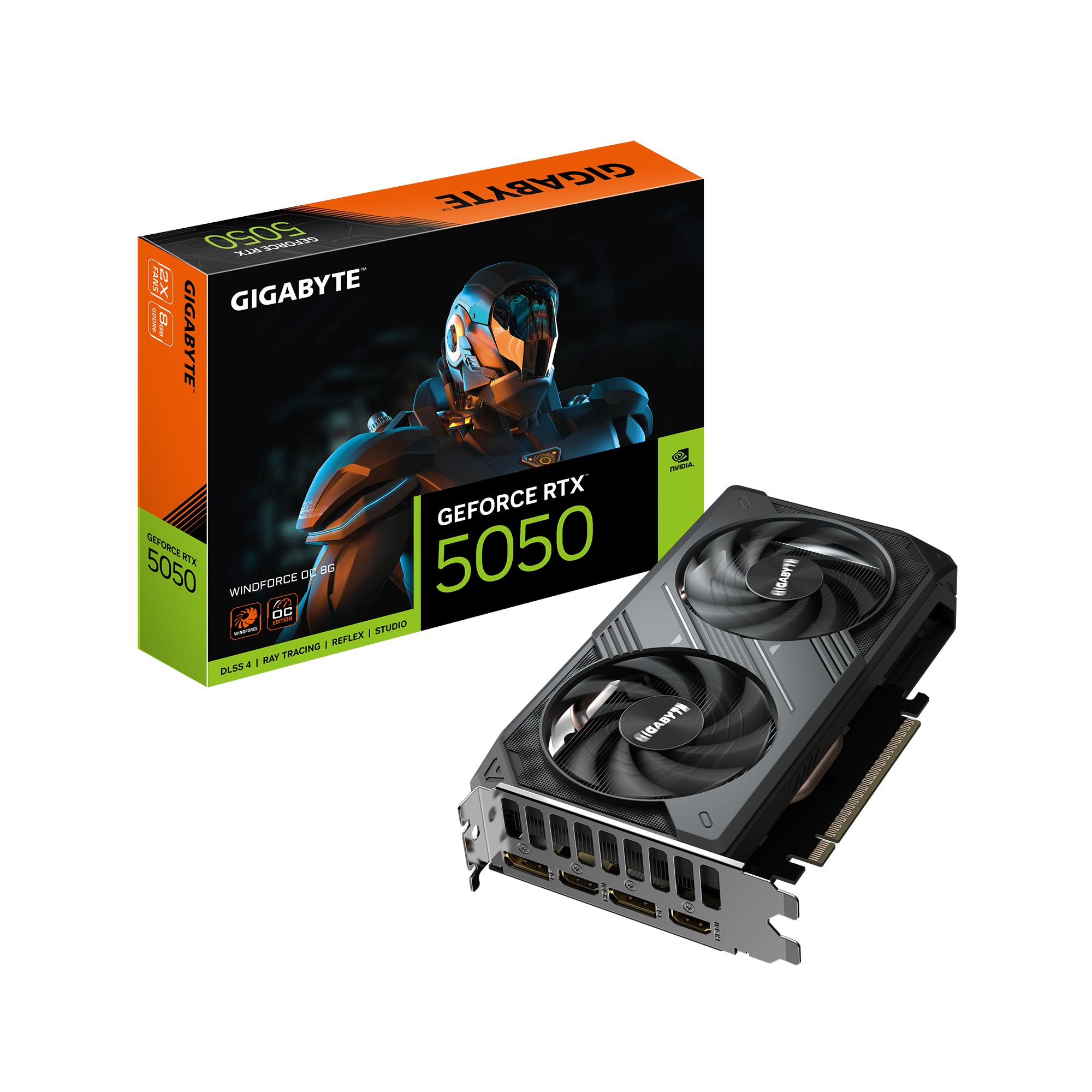 GIGABYTE GeForce RTX 5050 WINDFORCE OC 8G Graphics Card (8GB GDDR6, PCIe 5.0, DLSS 4) - كرت شاشة