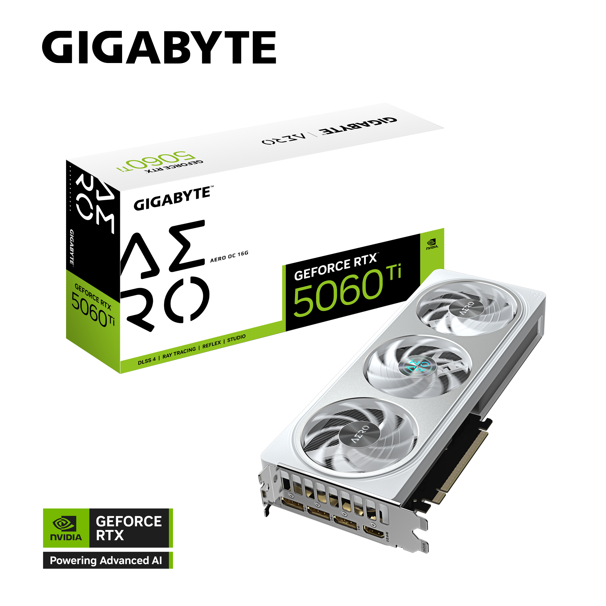 GIGABYTE GeForce RTX 5060 Ti AERO OC 16GB GDDR7 Graphics Card - كرت شاشة