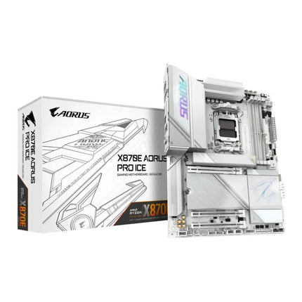 Gigabyte X870E Aorus Pro Ice WiFi DDR5 AM5 AMD ATX Gaming Motherboard - اللوحة الأم