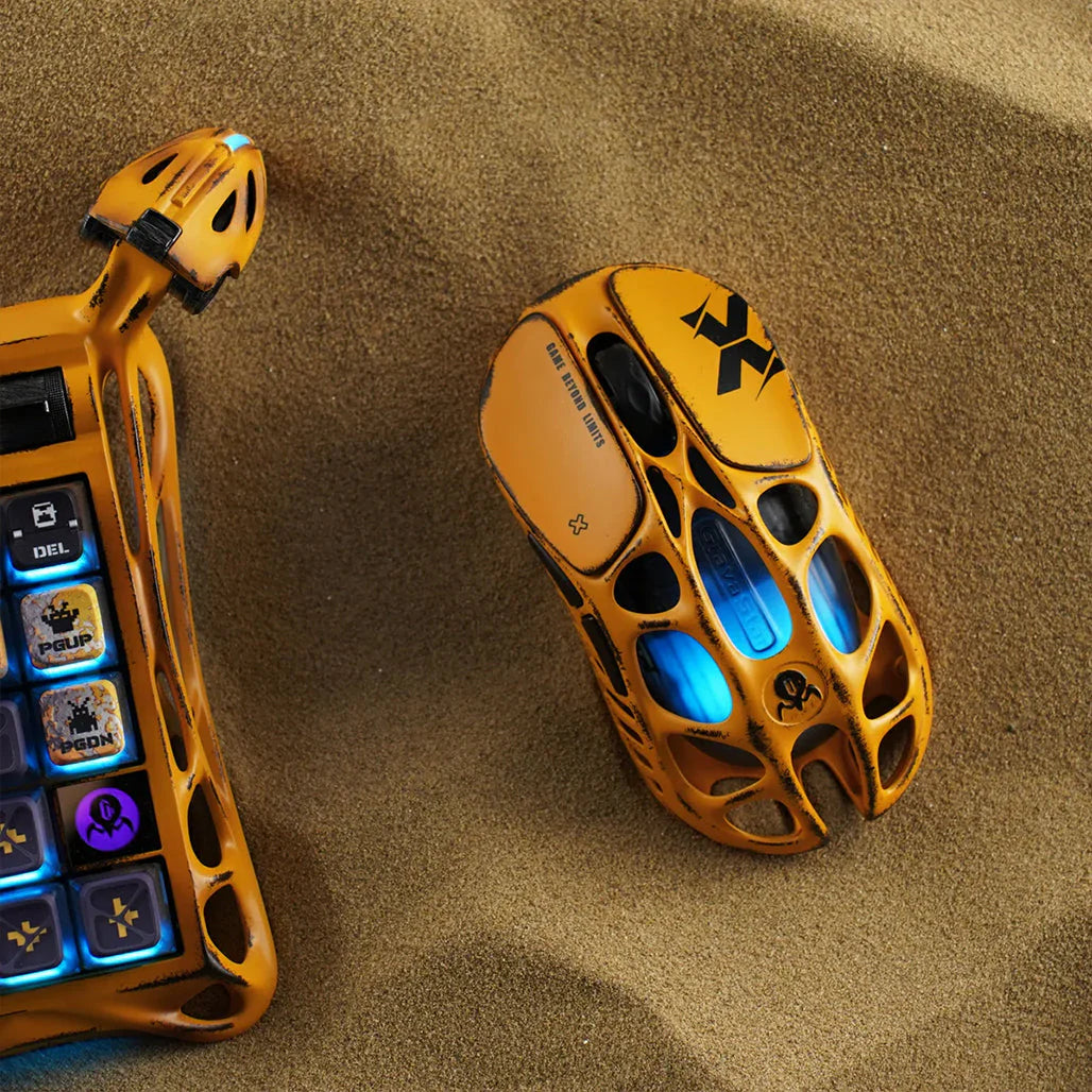 GRAVASTAR MERCURY X Wireless Gaming Mouse – Battle-Worn Yellow - ماوس قيمينغ احترافي