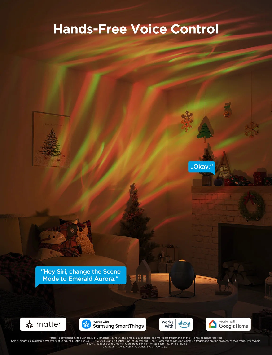 Govee Smart Star Light Projector (Aurora Edition, H6093) – Galaxy Night Light Projector with Matter, Bluetooth Speaker & White Noise - جهاز عرض النجوم الذكي