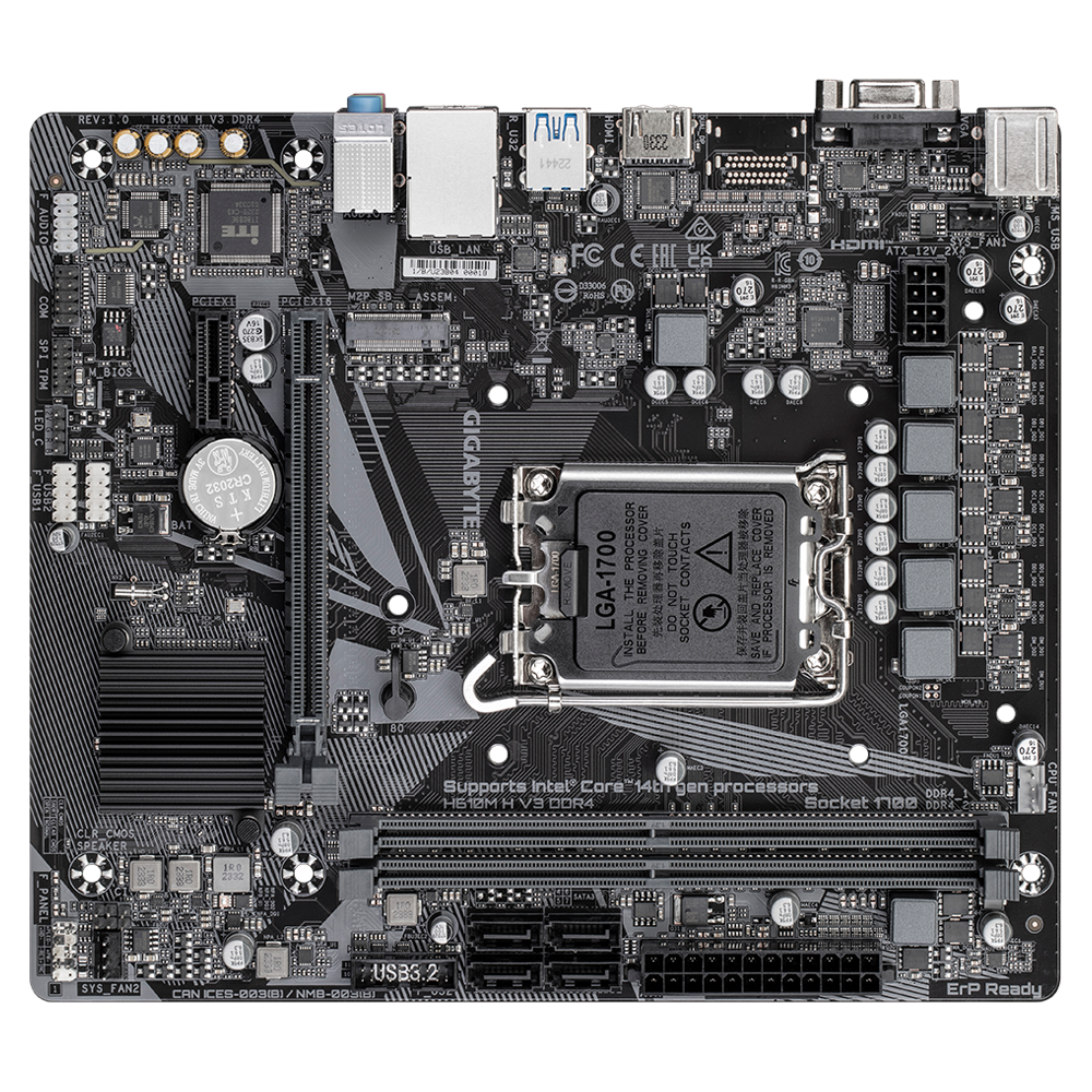 Gigabyte H610M H V3 DDR4 LGA 1700 Motherboard - اللوحة الأم