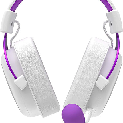 HAVIT GAMENOTE H2002d Stereo 3.5MM GAMING HEADPHONE WHITE + PURPLE - Stereo 3.5MM سماعة احترافيه بيضاء وبنفسجية