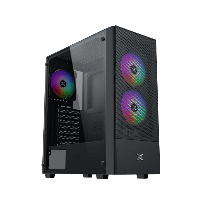 Xigmatek Hero II Air 3F TG ATX Case With 3 RGB FANS – Black - كيس
