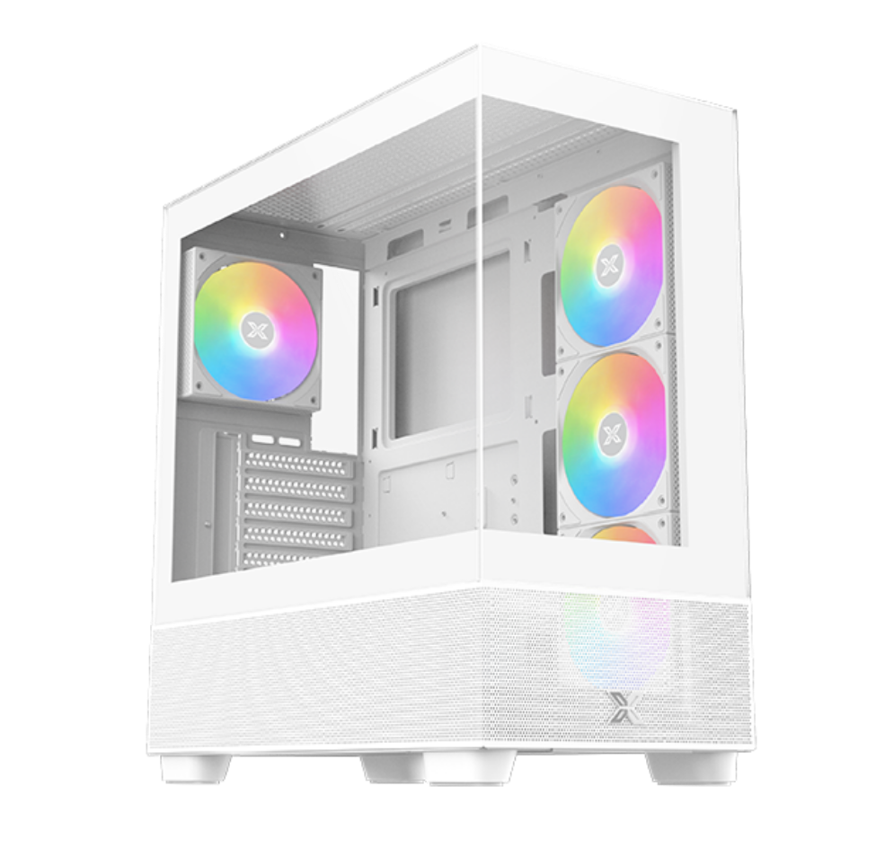Xigmatek Endorphin Air Arctic V2 ARGB ATX Mid Tower Case - White - كيس أبيض