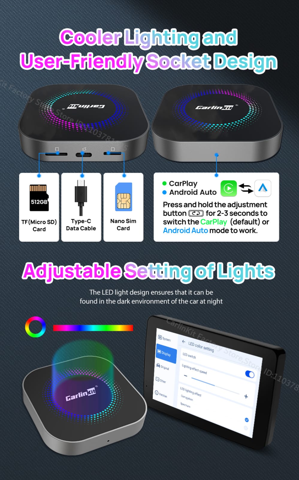 CarlinKit 2025 New R2 Smart Streaming Box Android 13 CarPlay Ai TV Box For Netflix YouTube SM6225 Wireless Android Auto &CarPlay - قطعه لشاشه السياره