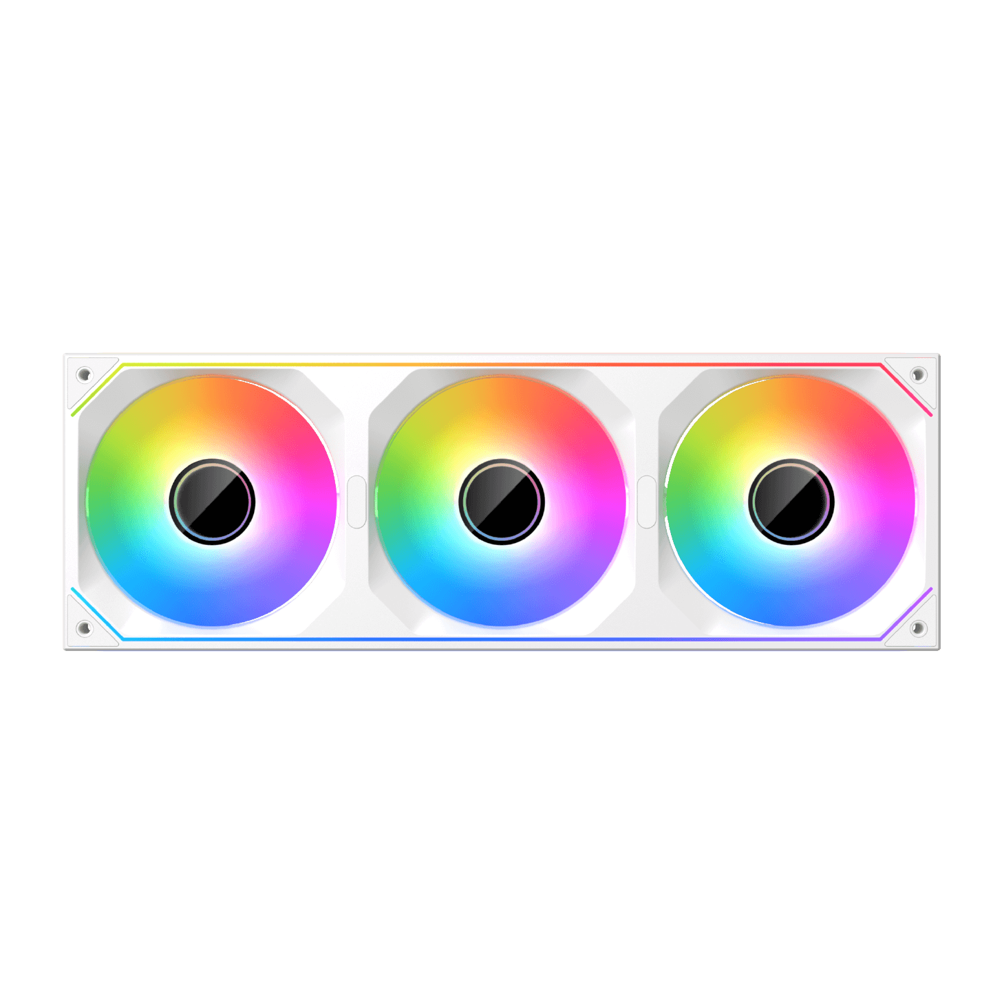 Xigmatek Infinity SF360 Digital Arctic White 360mm Unified ARGB Fan Frame with Real-Time Digital Display - مراوح بيضاء مع شاشة جانبية