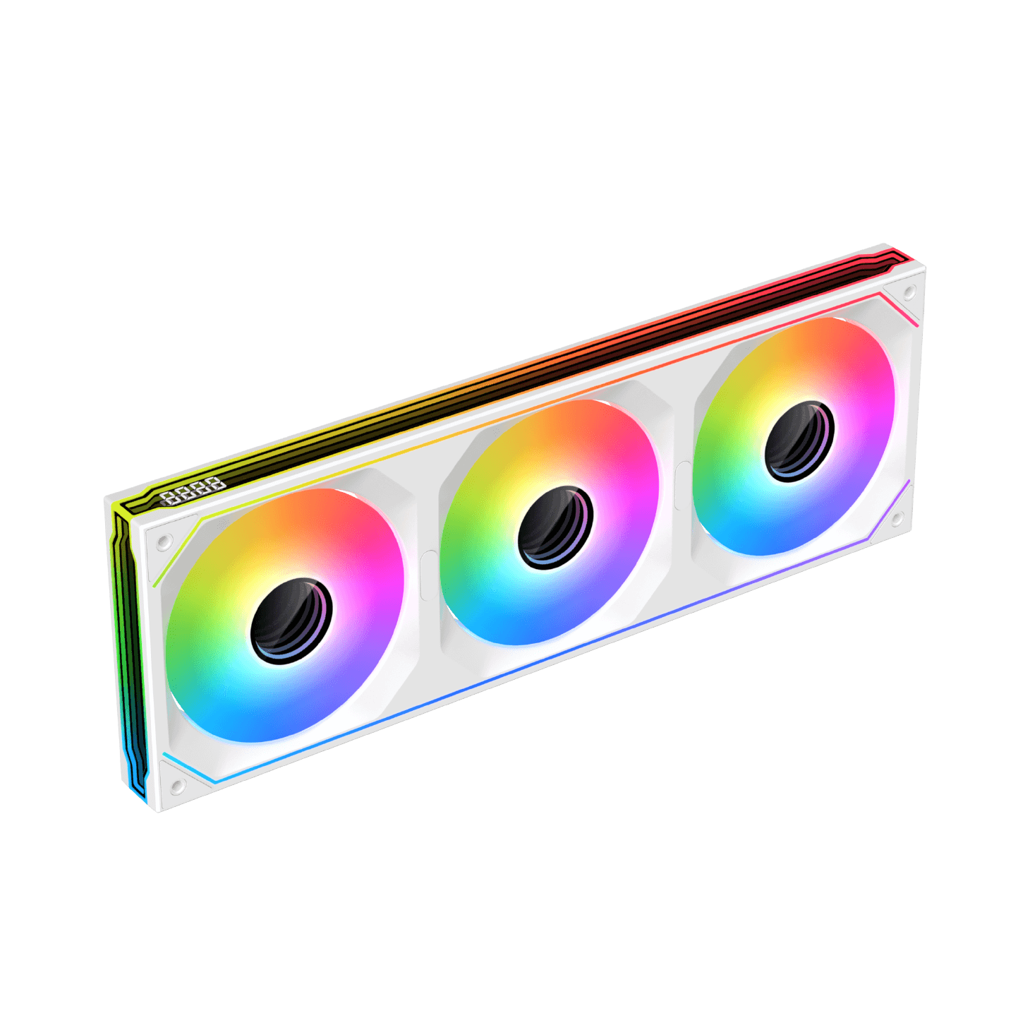 Xigmatek Infinity SF360 Digital Arctic White 360mm Unified ARGB Fan Frame with Real-Time Digital Display - مراوح بيضاء مع شاشة جانبية
