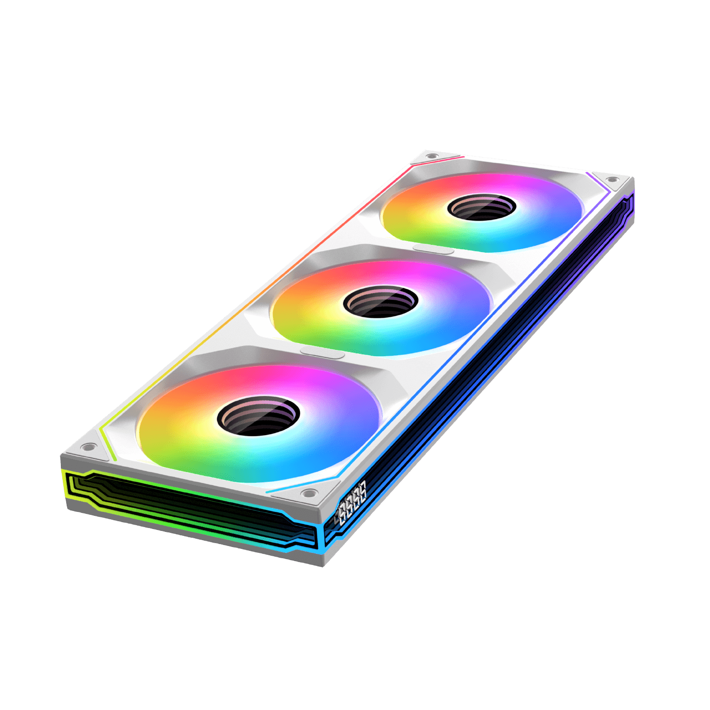 Xigmatek Infinity SF360 Digital Arctic White 360mm Unified ARGB Fan Frame with Real-Time Digital Display - مراوح بيضاء مع شاشة جانبية