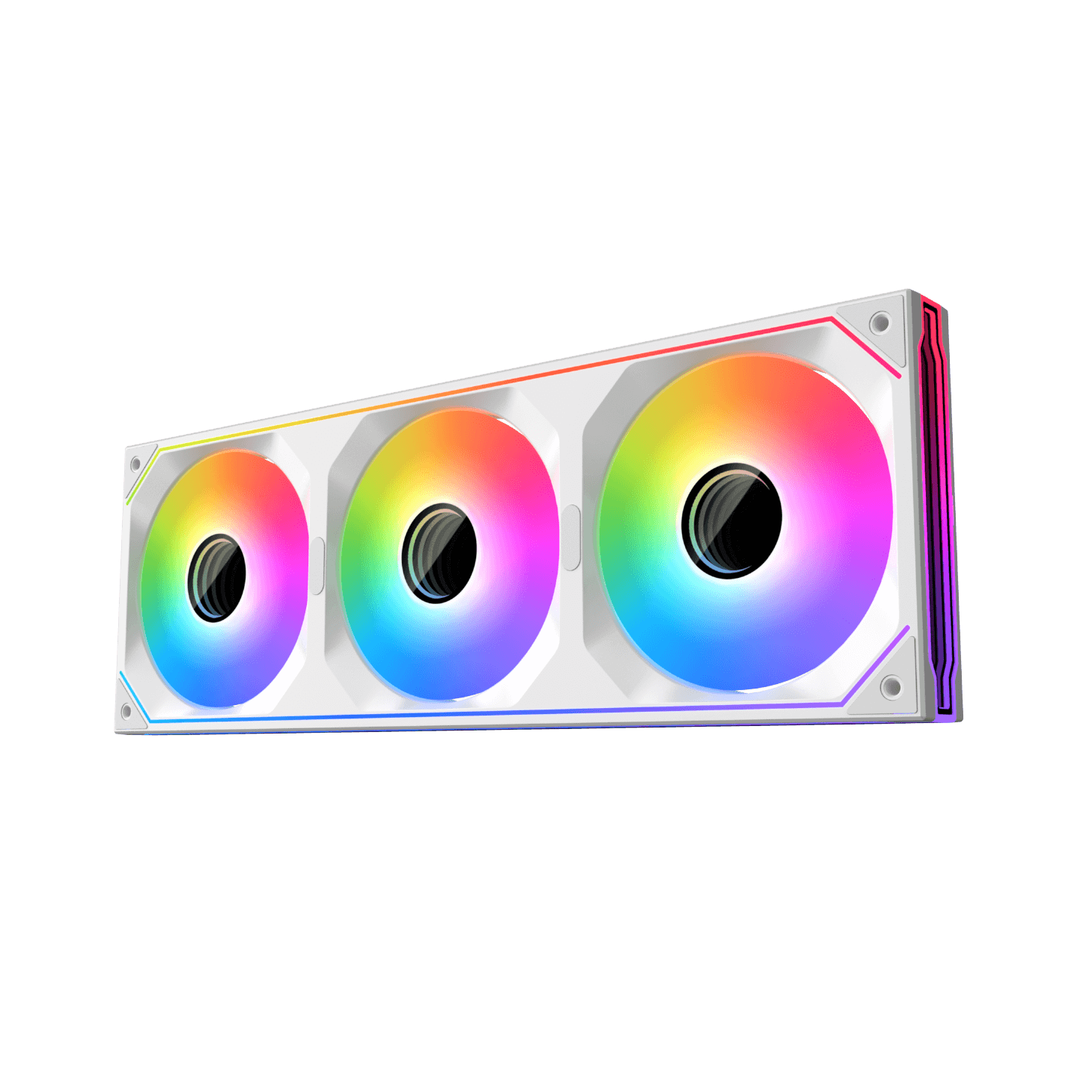 Xigmatek Infinity SF360 Digital Arctic White 360mm Unified ARGB Fan Frame with Real-Time Digital Display - مراوح بيضاء مع شاشة جانبية