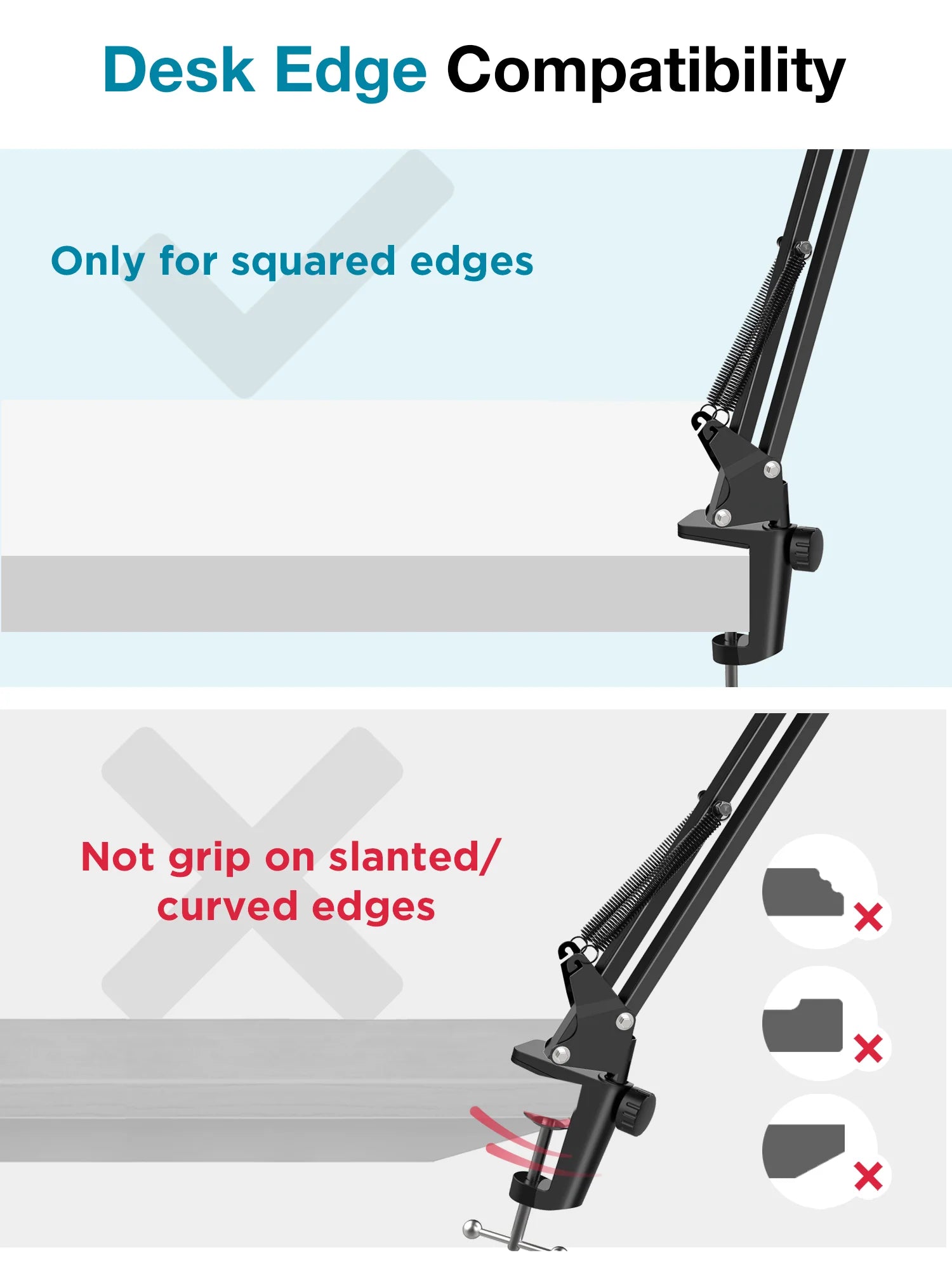 InnoGear(  MU01 )  Boom Arm Microphone Mic Stand for Blue Yeti HyperX QuadCast SoloCast Snowball Fifine Shure SM7B and other Mic - ستاند للمايك