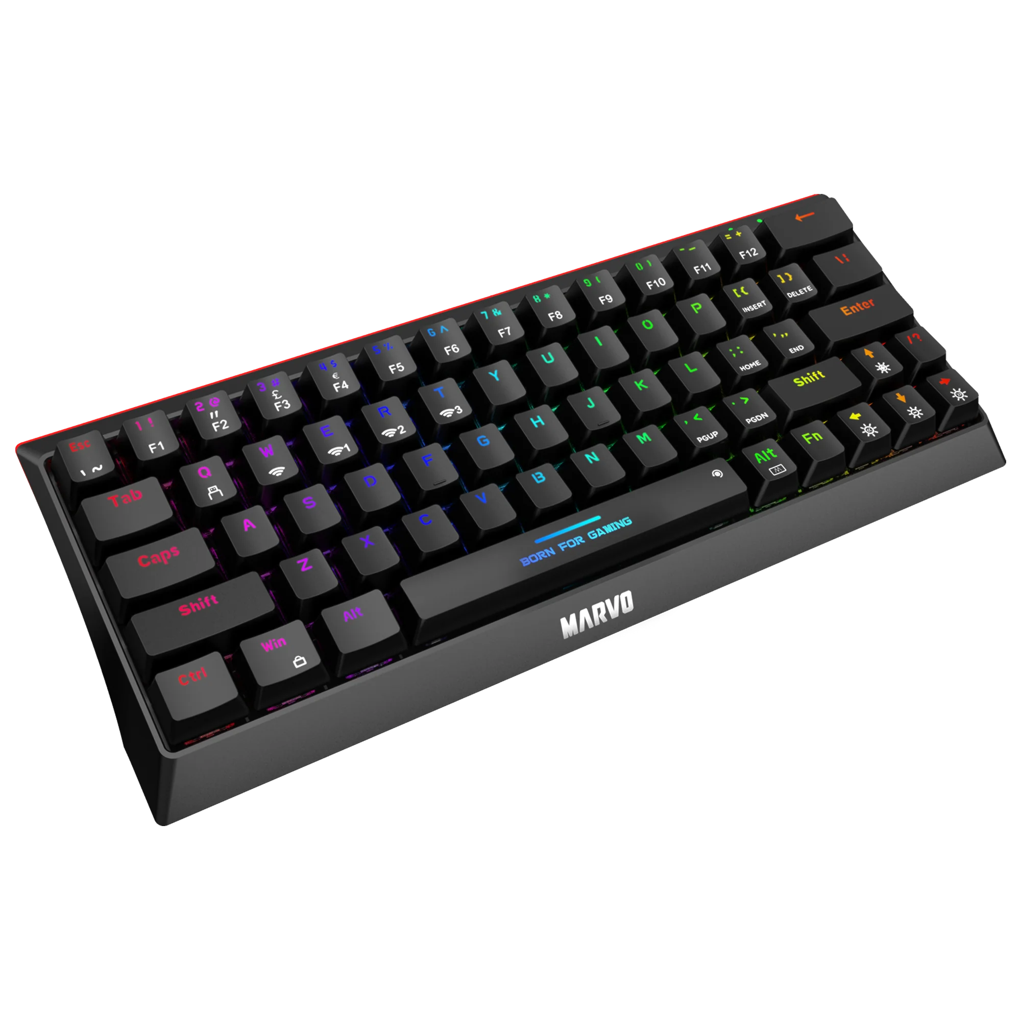 Marvo KG962W (Blue Switch) Wired & Wireless Modes Mechanical Gaming Keyboard Black -  كيبورد ميكانيكي وايرليس