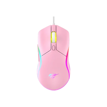 HAVIT GAMENOTRE MS1029 PINK Gaming Mouse RGB - فأرة أر جي بي وردية