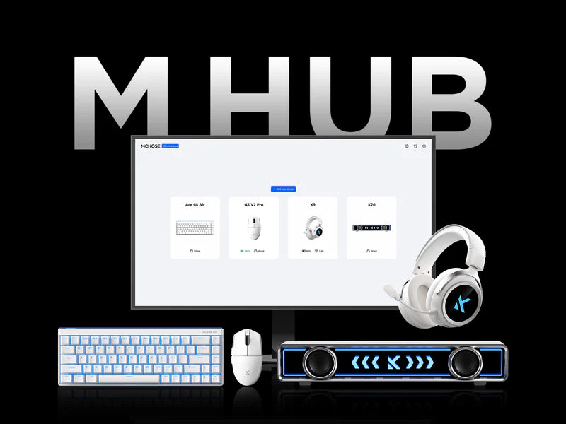 MCHOSE G3 V2 Tri-Mode Wireless Gaming Mouse Bluetooth Wired Charging for Esports And Business Needs Office Computer Controller Black- موس قيمنق لاسلكي