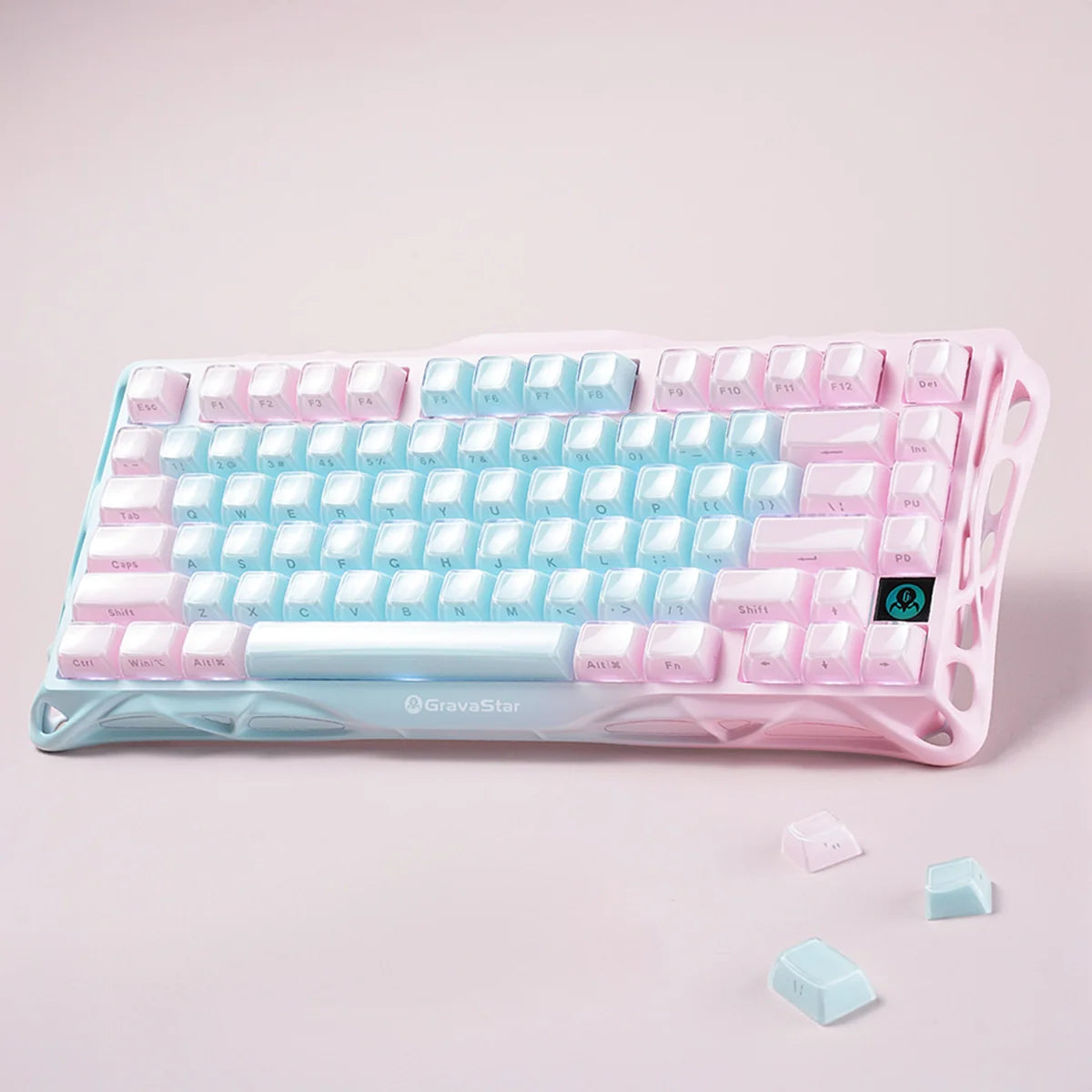 GRAVASTAR MERCURY K1 Lite 75% Wireless Mechanical Gaming Keyboard – Aurora Mist - كيبورد احترافي