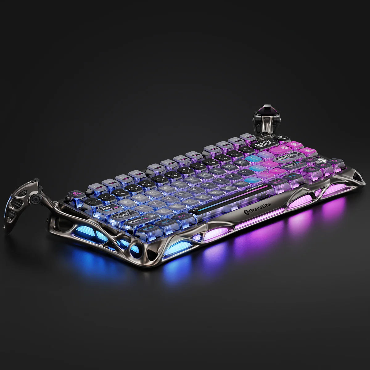 GRAVASTAR MERCURY K1 Pro 75% Wireless Mechanical Gaming Keyboard – Cyberpunk Edition -
