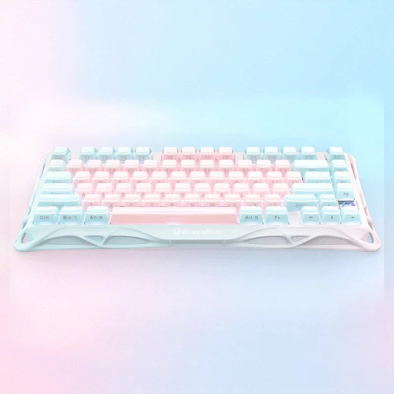 GRAVASTAR MERCURY K1 Lite 75% Wireless Mechanical Gaming Keyboard Hot-Swappable, Stellar Bloom Linear Switches, Full N-Key Rollover, Programmable Keys, Tri-Mode Connectivity, 4000mAh – Lumen Rose - كيبورد احترافي