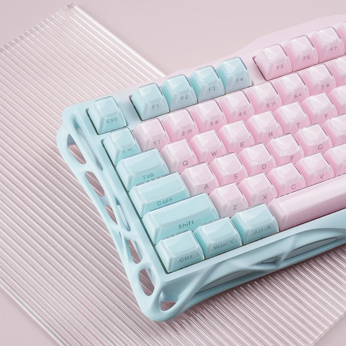 GRAVASTAR MERCURY K1 Lite 75% Wireless Mechanical Gaming Keyboard Hot-Swappable, Stellar Bloom Linear Switches, Full N-Key Rollover, Programmable Keys, Tri-Mode Connectivity, 4000mAh – Lumen Rose - كيبورد احترافي