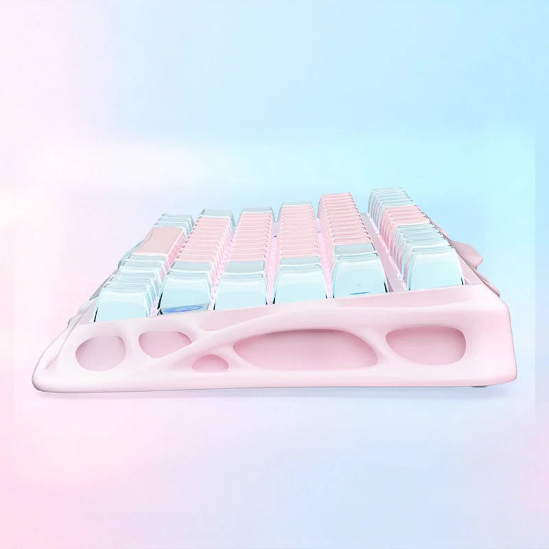 GRAVASTAR MERCURY K1 Lite 75% Wireless Mechanical Gaming Keyboard Hot-Swappable, Stellar Bloom Linear Switches, Full N-Key Rollover, Programmable Keys, Tri-Mode Connectivity, 4000mAh – Lumen Rose - كيبورد احترافي