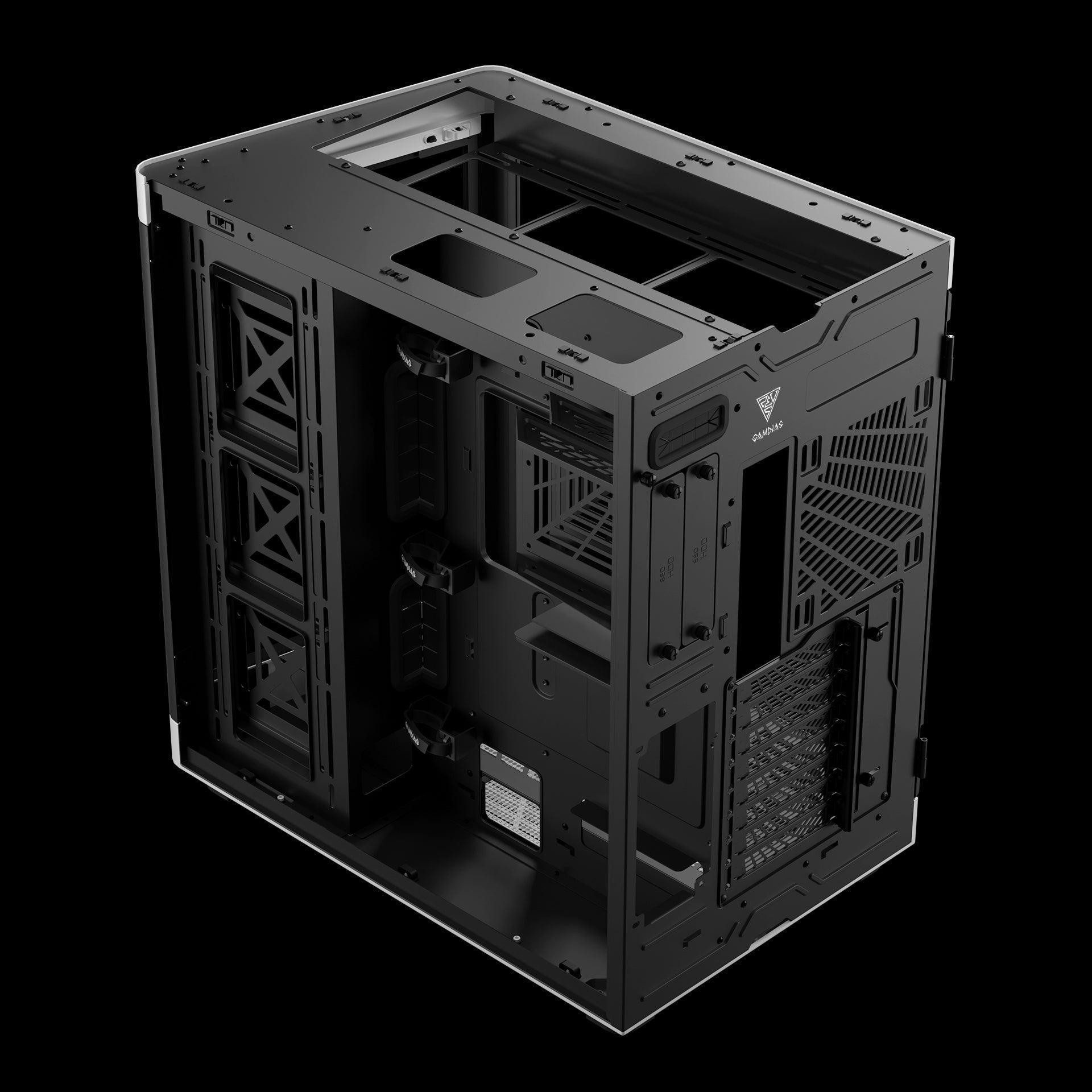 حقيبة ألعاب GAMDIAS NESO P1 FULL TOWER - أسود/أبيض - كيس 