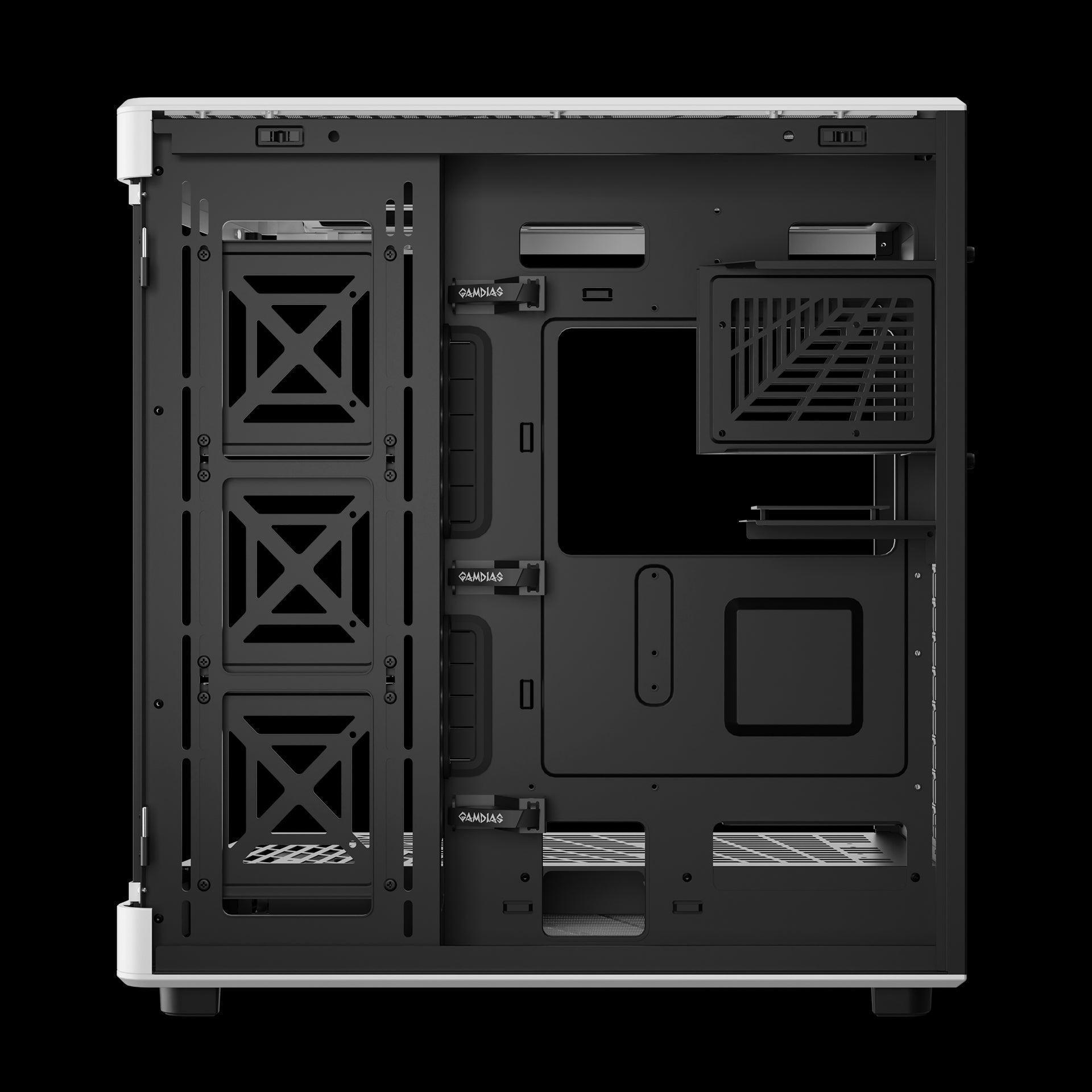 حقيبة ألعاب GAMDIAS NESO P1 FULL TOWER - أسود/أبيض - كيس 