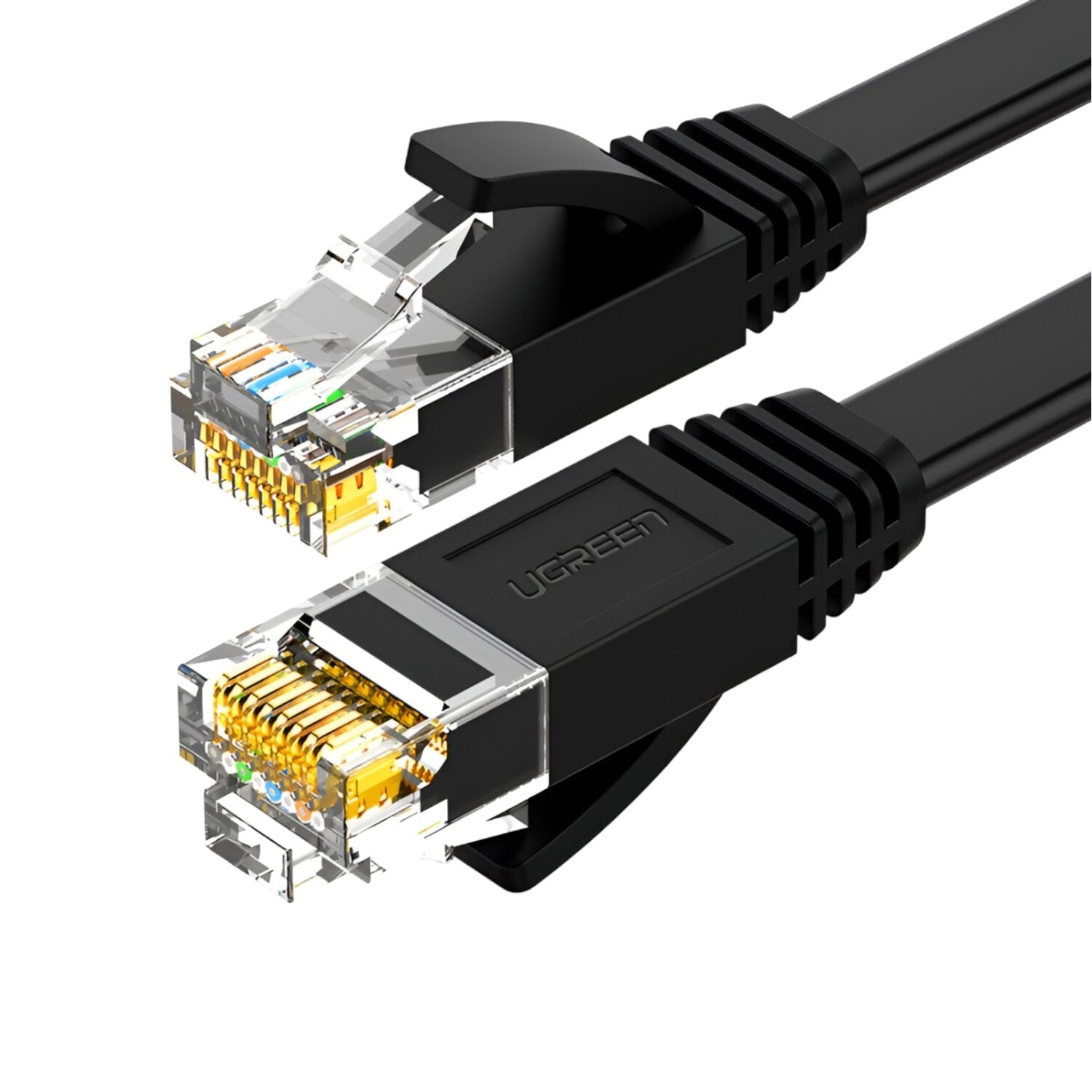 UGREEN Cat 6 UUTP Lan Flat Cable 2m(Black)-كيبل انترنت مسطح UGREEN Cat 6 UUTP Lan Flat Cable 2m(Black)-كيبل انترنت مسطح