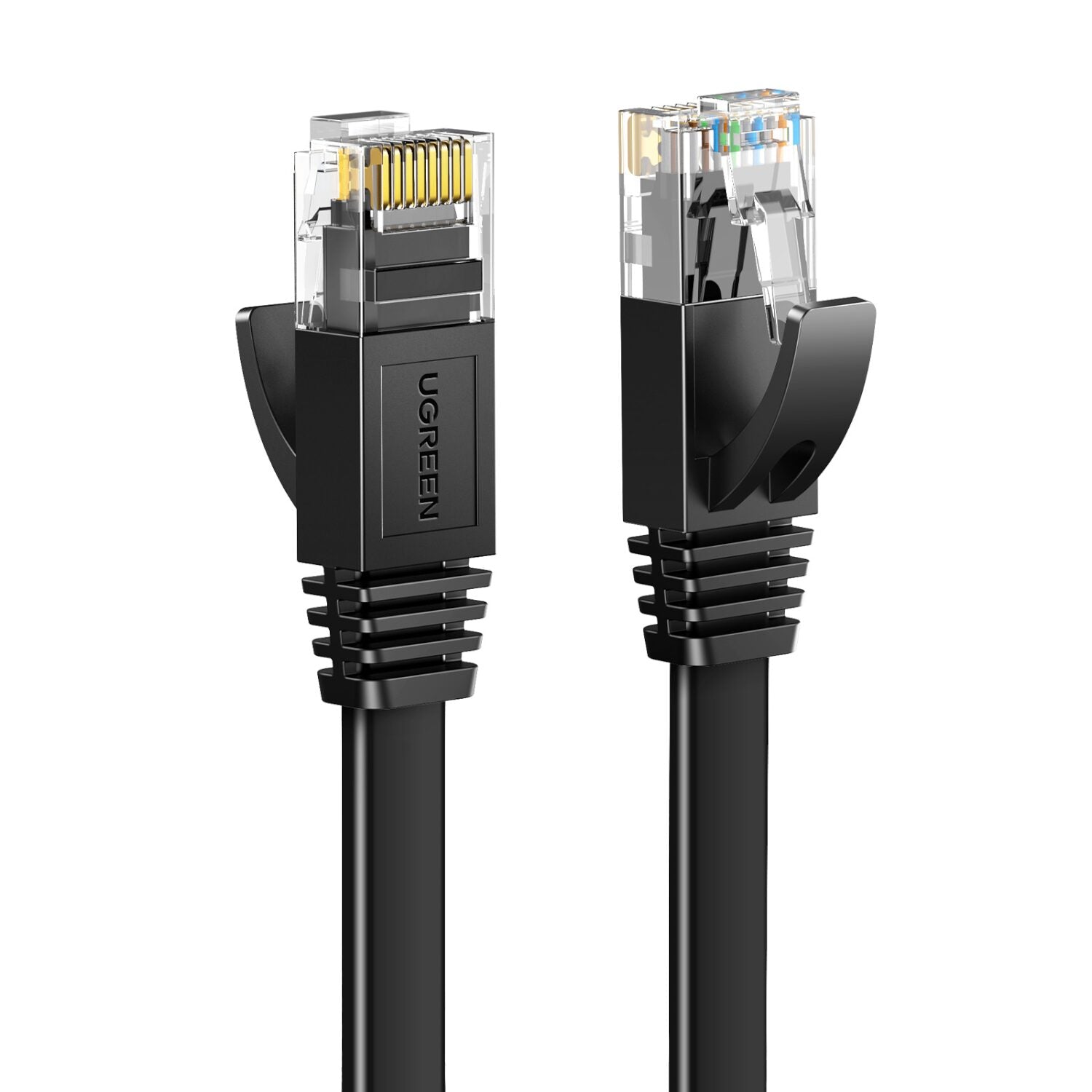 UGREEN Cat 6 UUTP Lan Flat Cable 5m (Black)-كيبل انترنت مسطح