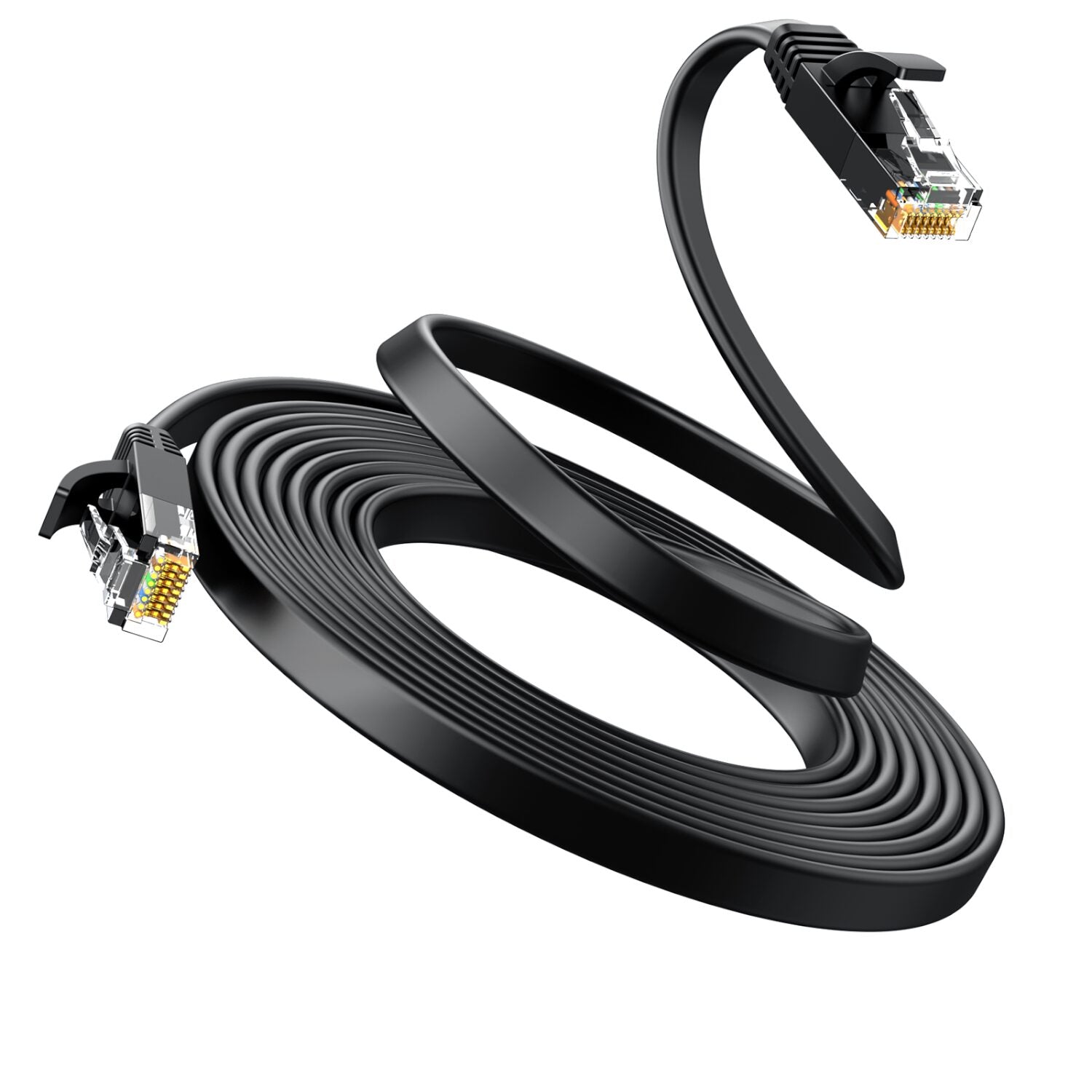 UGREEN Cat 6 UUTP Lan Flat Cable 5m (Black)-كيبل انترنت مسطح