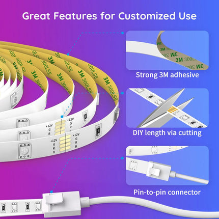 Govee Wi-Fi RGB LED Strip Lights (16.4ft × 2 Rolls) - إضاءة