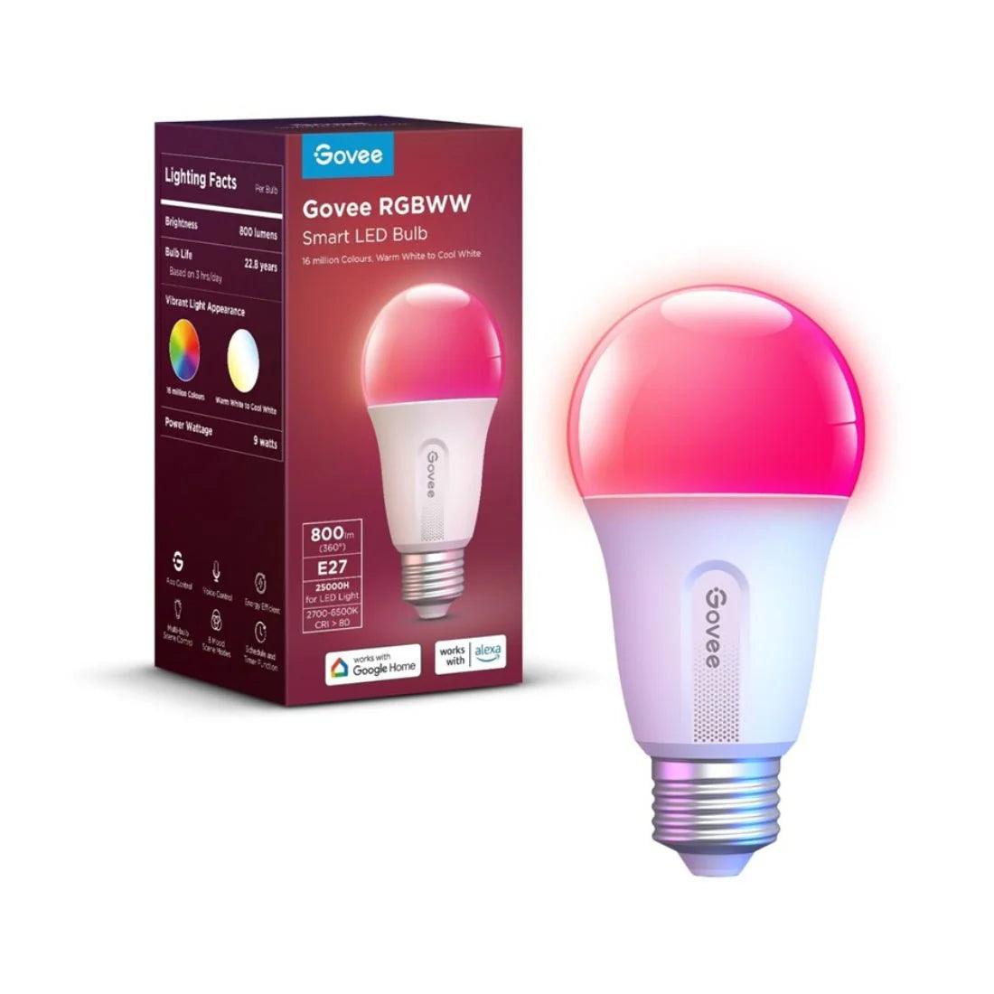 Govee WIFI & Bluetooth Smart Light Bulb 800lm - 1Pack - إضاءة