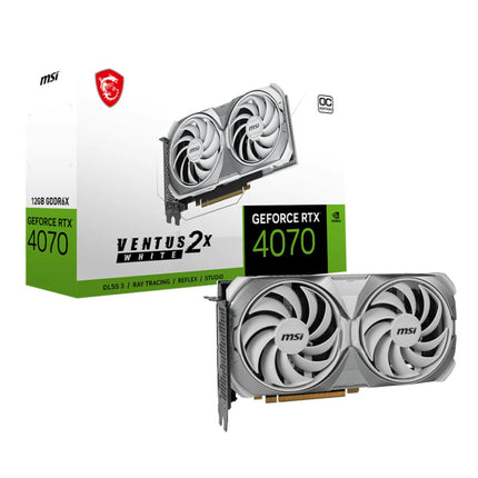 MSI GeForce RTX 4070 VENTUS 2X 12GB GDDR6X OC Graphics Card - White Edition - كرت شاشة