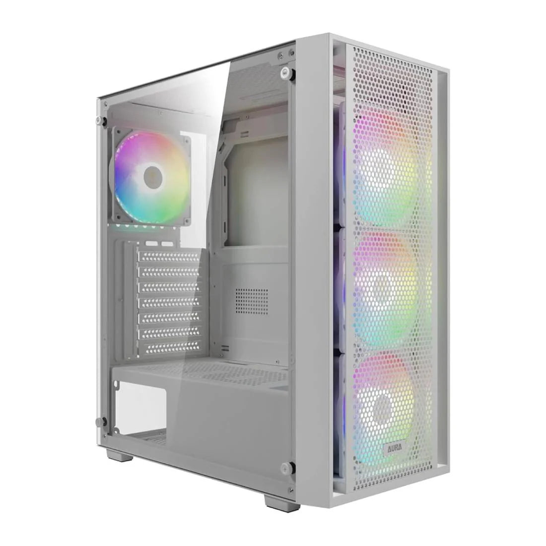 Gamdias Aura GC2 Elite Mid Tower ARGB Case - White - كيس أبيض Gamdias Aura GC2 Elite Mid Tower ARGB Case - White - كيس أبيض