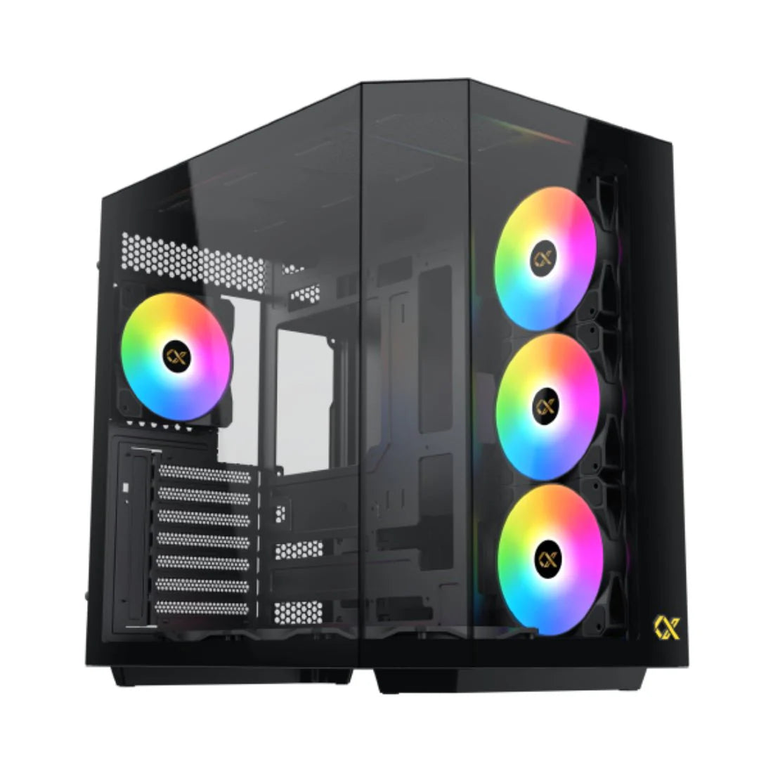 Xigmatek Cubi II black with 7 ARGB Lights,USB-C CASE- كيس العاب للكمبيوتر أسود