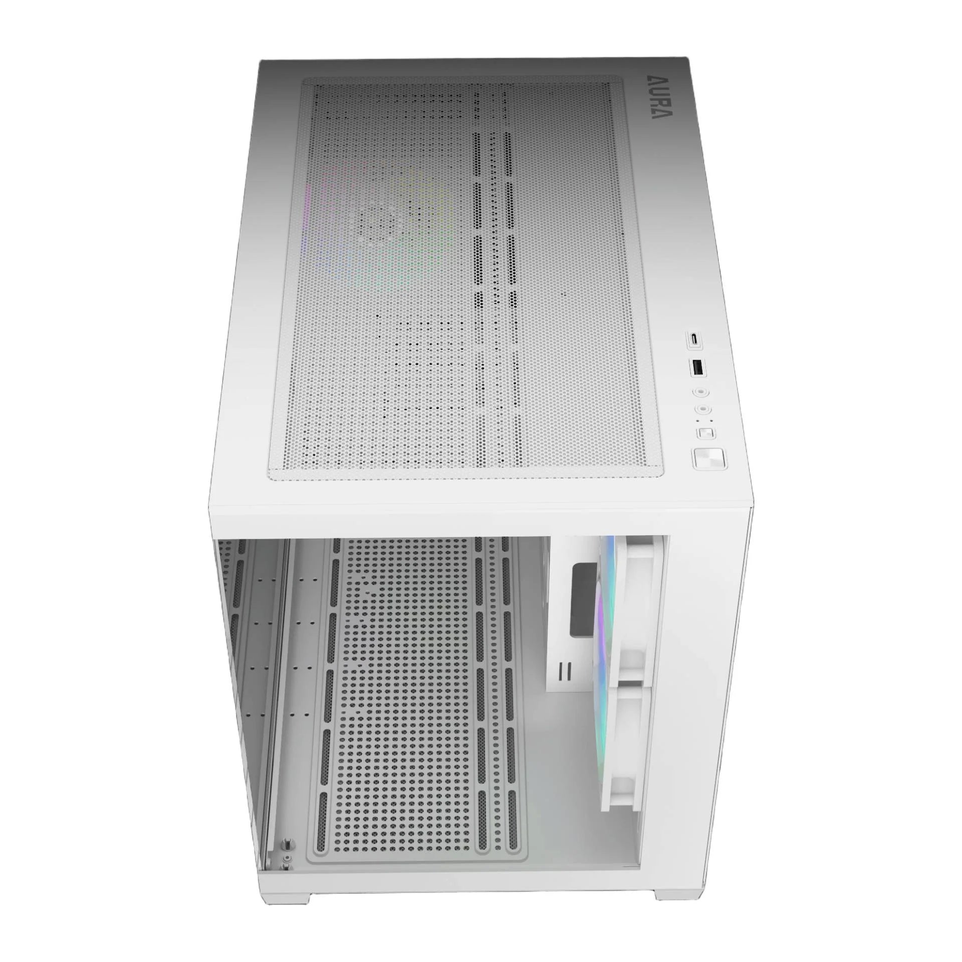 Gamdias Aura GC10M V2 ARGB Micro-Tower Case - White - كيس أبيض