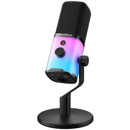 MAONO PD100X USB/XLR Dynamic Microphone With RGB For Game Streamers Black-مايك