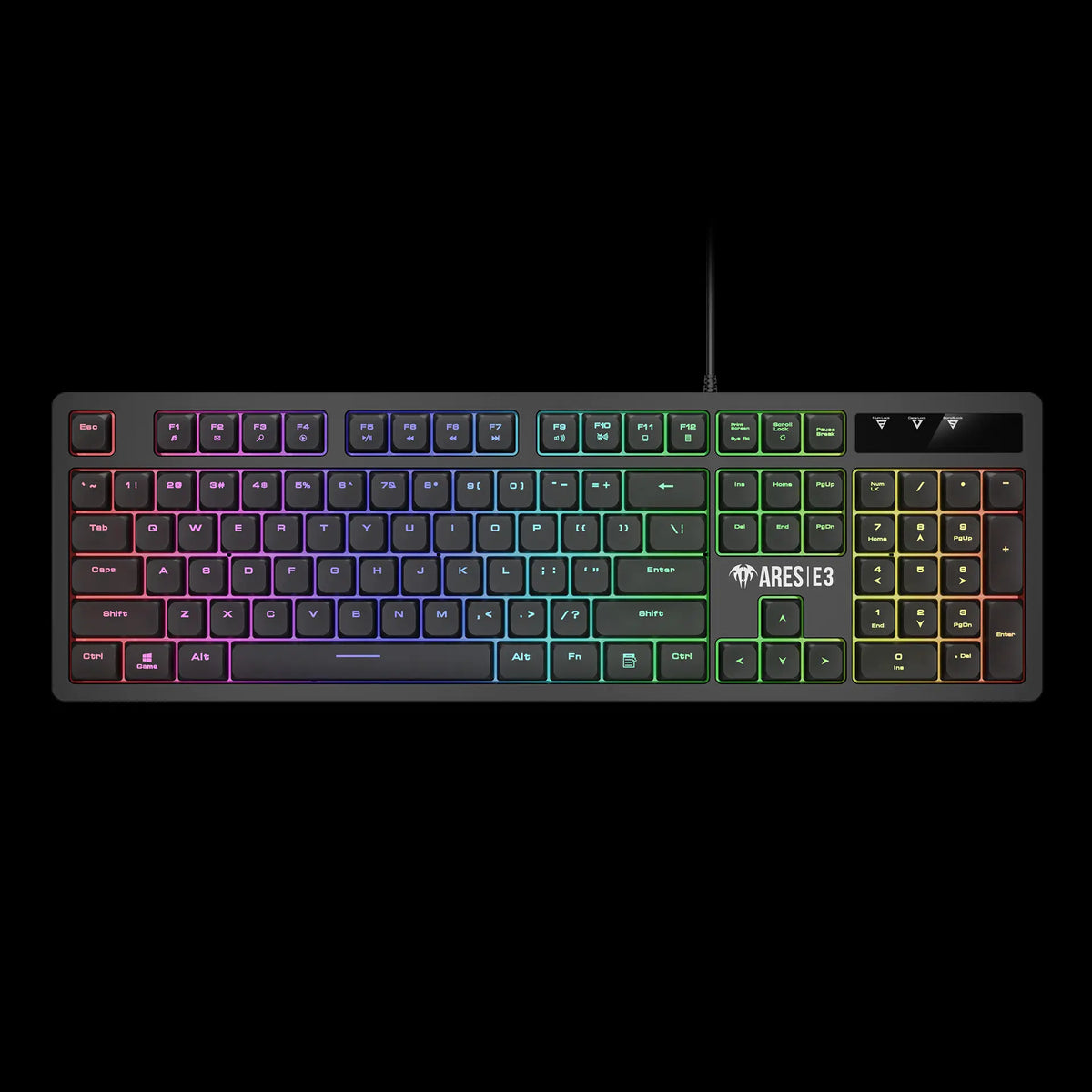 GAMDIAS Poseidon E2 3-in-1 Gaming Combo – Rainbow Backlit Keyboard, 3600 DPI Mouse & 50mm Headset - كومبو ماوس وكيبورد